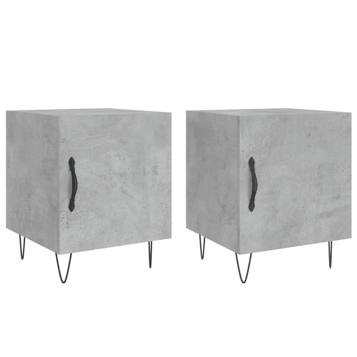 Bedside Cabinets 2 pcs Concrete Grey 40x40x50 cm Engineered Wood