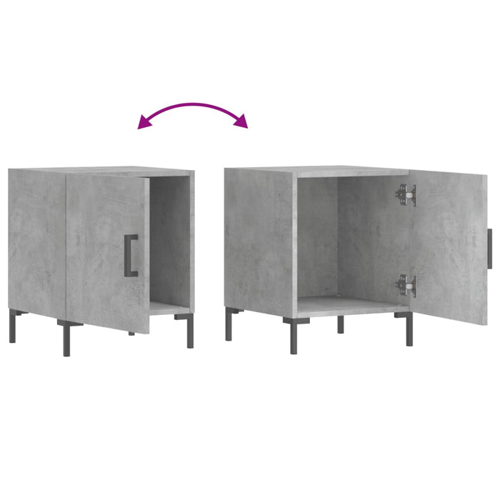 Bedside Cabinets 2 pcs Concrete Grey 40x40x50 cm Engineered Wood