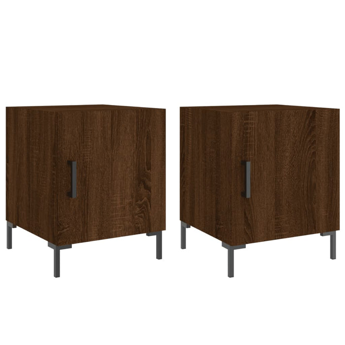 Bedside Cabinets 2 pcs Brown Oak 40x40x50 cm Engineered Wood