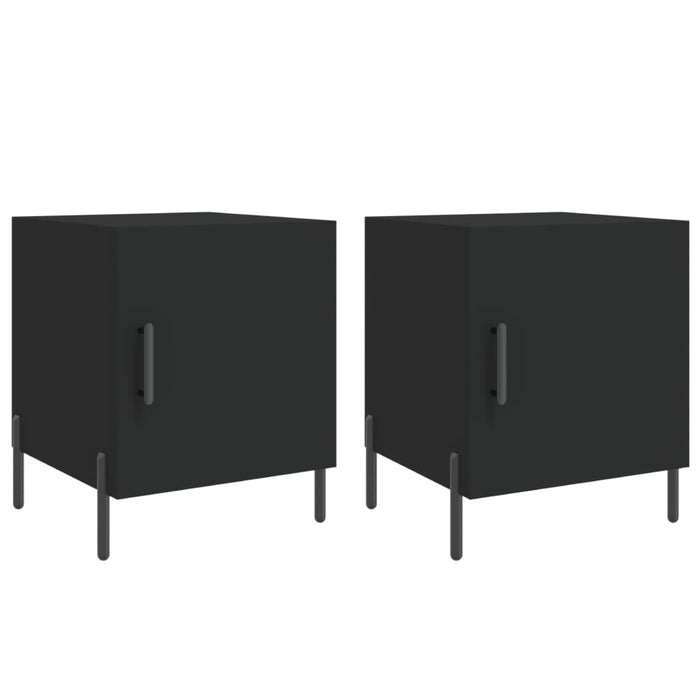 Bedside Cabinets 2 pcs Black 40x40x50 cm Engineered Wood