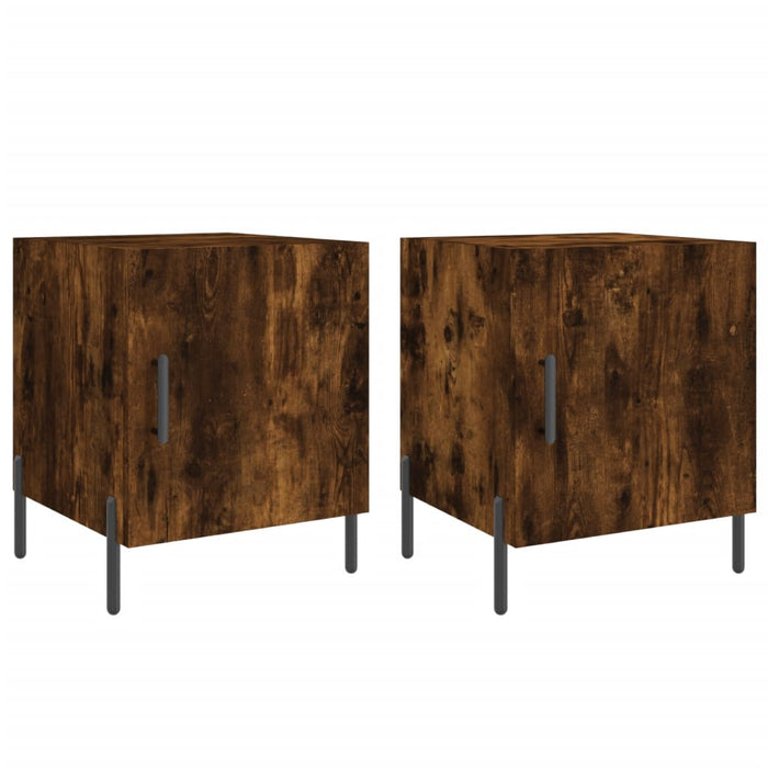 Bedside Cabinets 2 pcs Smoked Oak 40x40x50 cm Engineered Wood