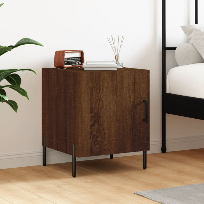 Bedside Cabinet Brown Oak 40x40x50 cm Engineered Wood