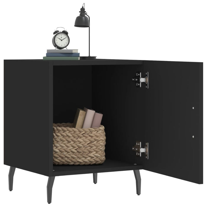 Bedside Cabinets 2 pcs Black 40x40x50 cm Engineered Wood