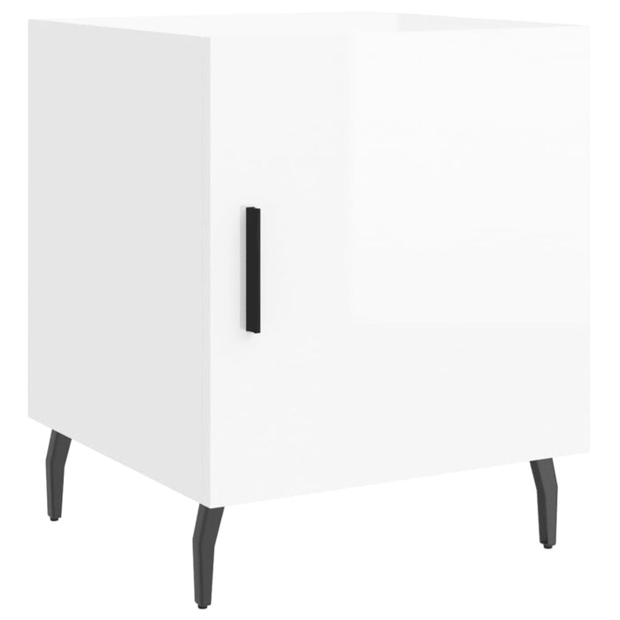 Bedside Cabinet High Gloss White 40x40x50 cm Engineered Wood