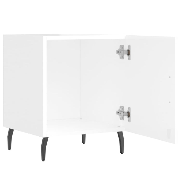 Bedside Cabinet High Gloss White 40x40x50 cm Engineered Wood