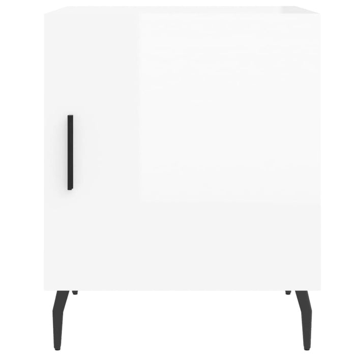 Bedside Cabinet High Gloss White 40x40x50 cm Engineered Wood