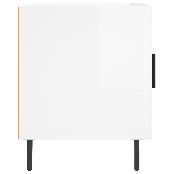 Bedside Cabinet High Gloss White 40x40x50 cm Engineered Wood