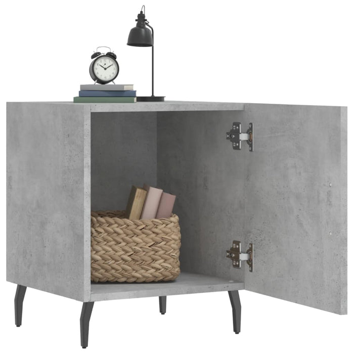 Bedside Cabinet Concrete Grey 40x40x50 cm Engineered Wood