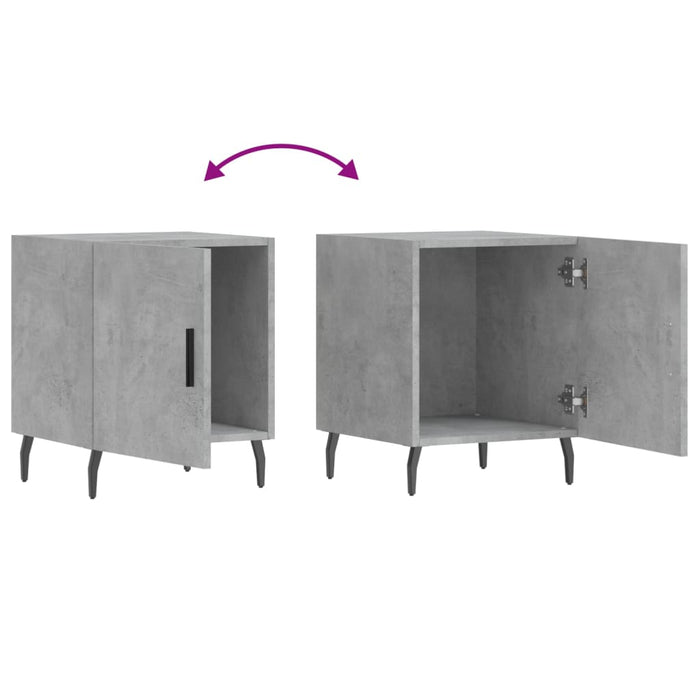 Bedside Cabinet Concrete Grey 40x40x50 cm Engineered Wood