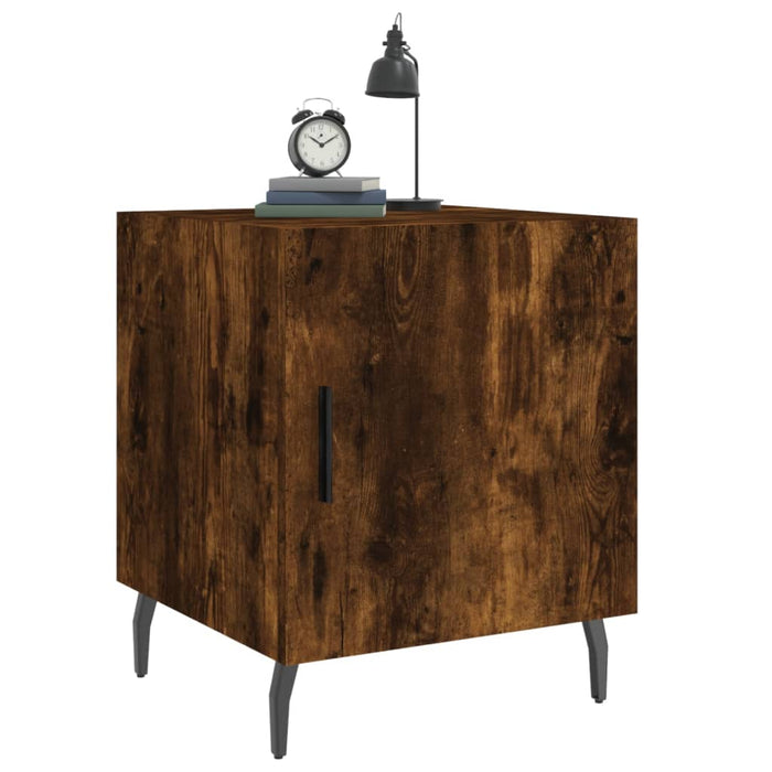 Bedside Cabinet Smoked Oak 40x40x50 cm Engineered Wood