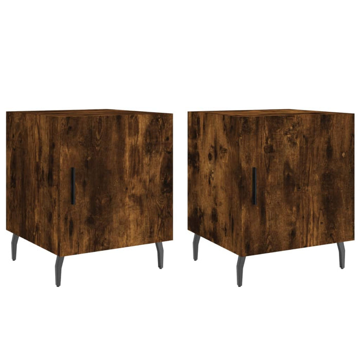 Bedside Cabinets 2 pcs Smoked Oak 40x40x50 cm Engineered Wood