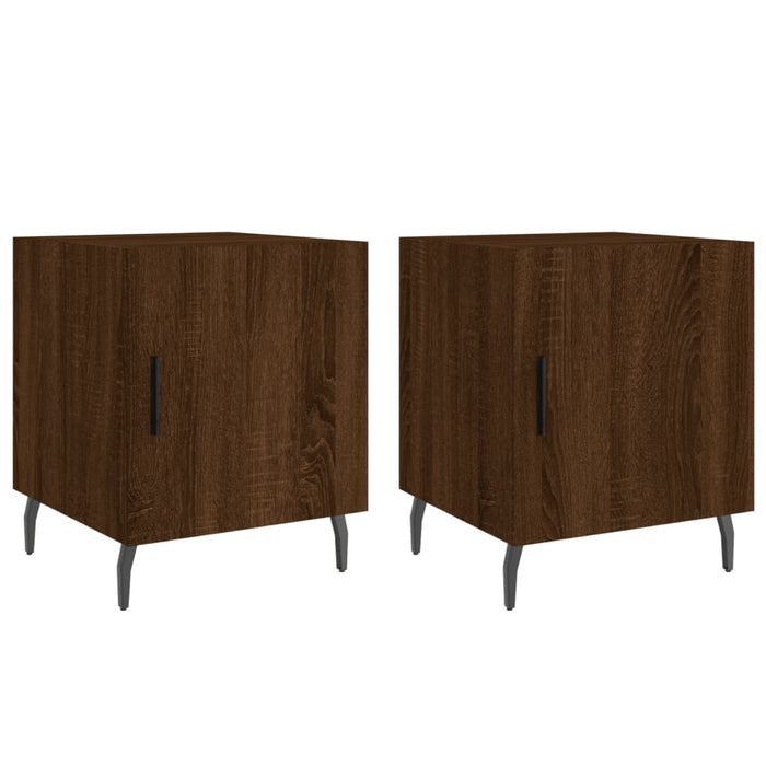 Bedside Cabinets 2 pcs Brown Oak 40x40x50 cm Engineered Wood