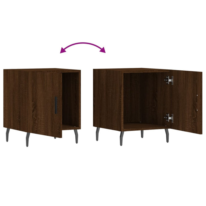 Bedside Cabinets 2 pcs Brown Oak 40x40x50 cm Engineered Wood