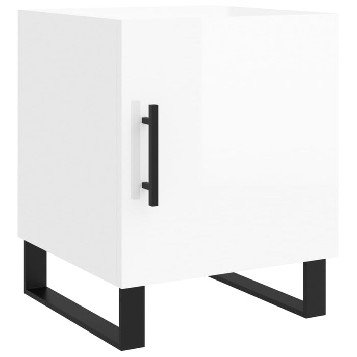 Bedside Cabinet High Gloss White 40x40x50 cm Engineered Wood