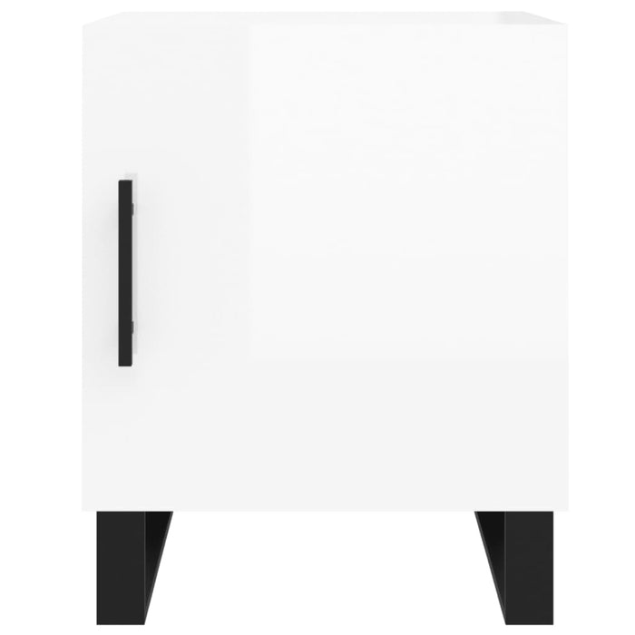 Bedside Cabinet High Gloss White 40x40x50 cm Engineered Wood