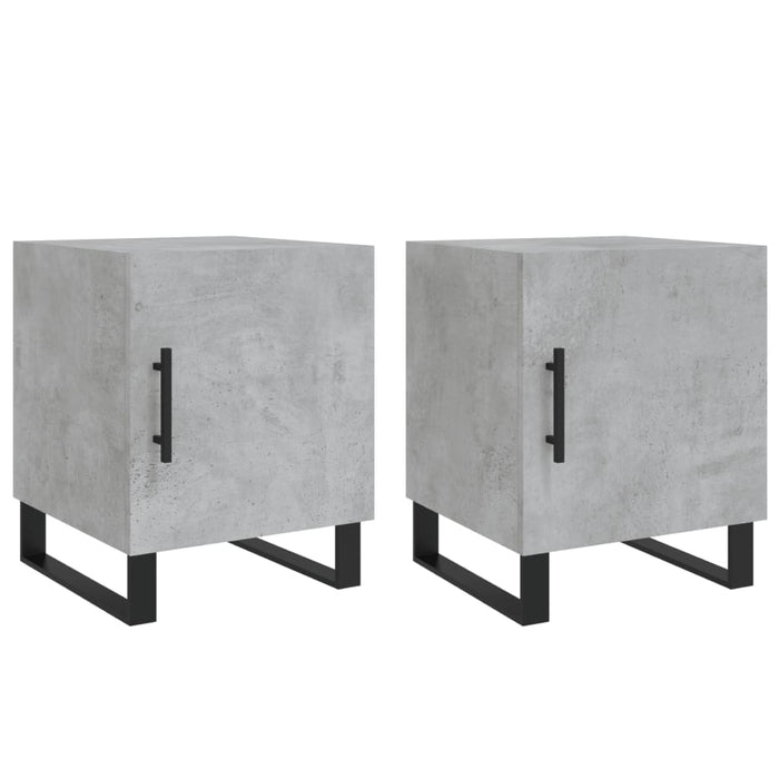 Bedside Cabinets 2 pcs Concrete Grey 40x40x50 cm Engineered Wood