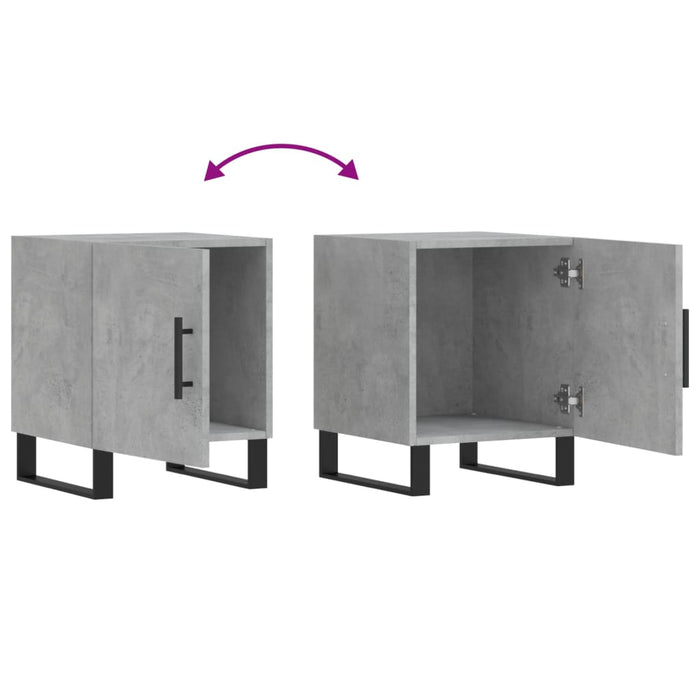 Bedside Cabinets 2 pcs Concrete Grey 40x40x50 cm Engineered Wood