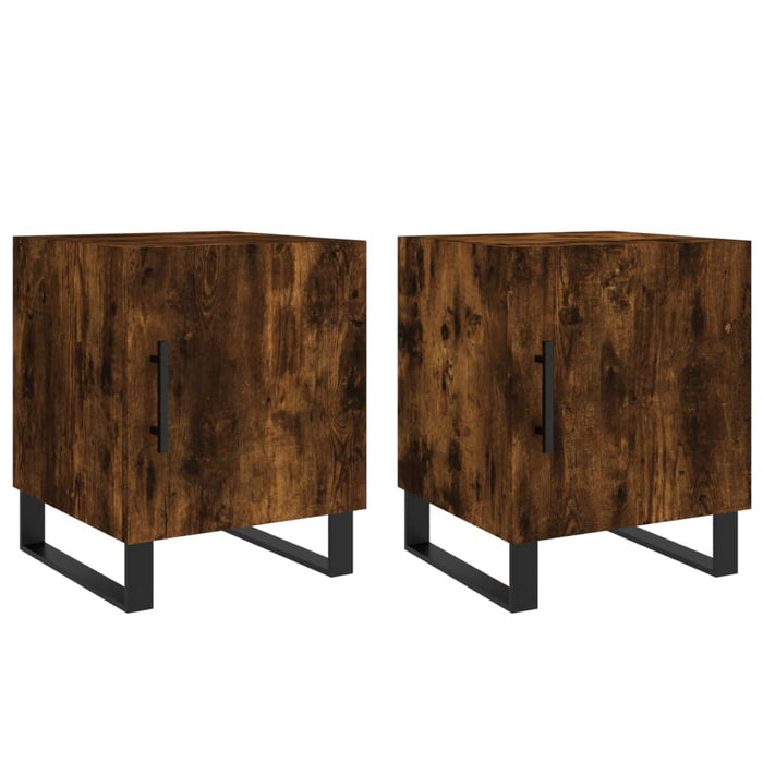 Bedside Cabinets 2 pcs Smoked Oak 40x40x50 cm Engineered Wood