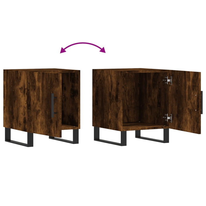 Bedside Cabinets 2 pcs Smoked Oak 40x40x50 cm Engineered Wood