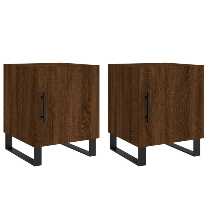 Bedside Cabinets 2 pcs Brown Oak 40x40x50 cm Engineered Wood