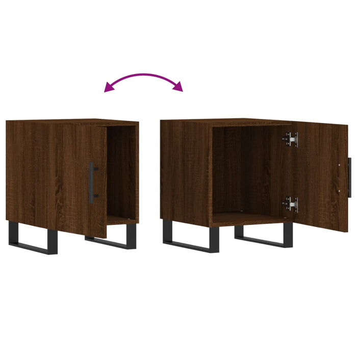 Bedside Cabinets 2 pcs Brown Oak 40x40x50 cm Engineered Wood