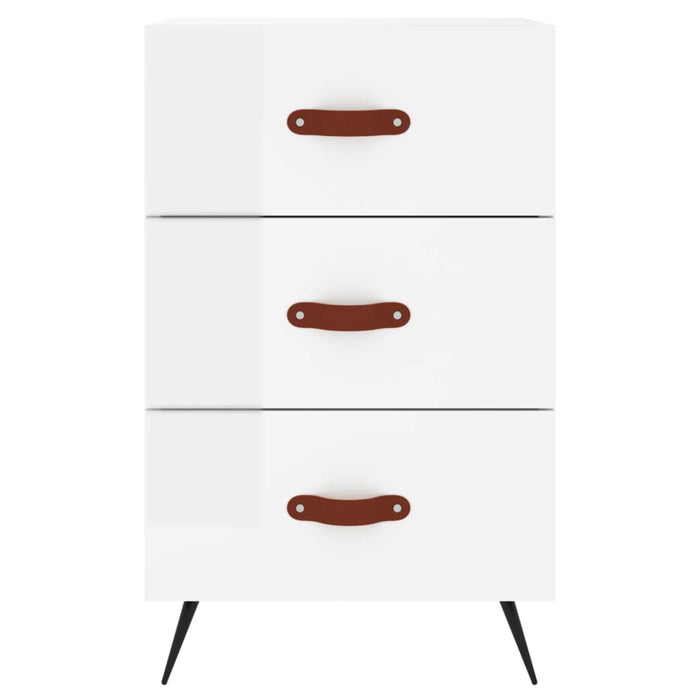 Bedside Cabinet High Gloss White 40x40x66 cm Engineered Wood