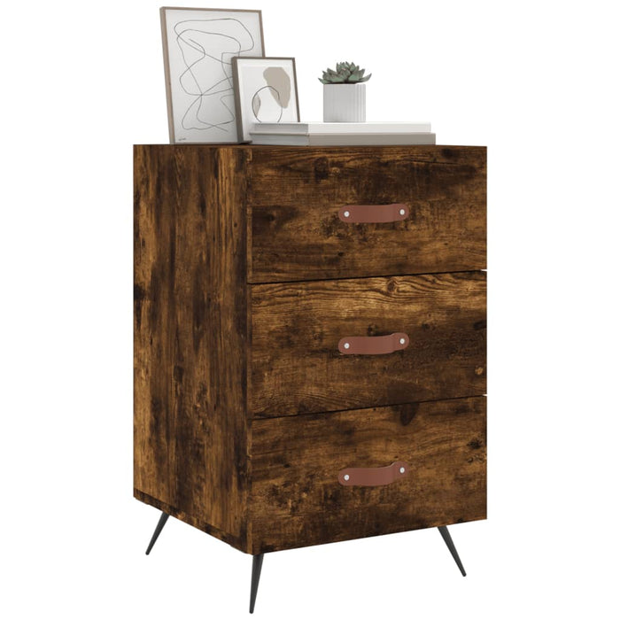 Bedside Cabinet Smoked Oak 40x40x66 cm Engineered Wood