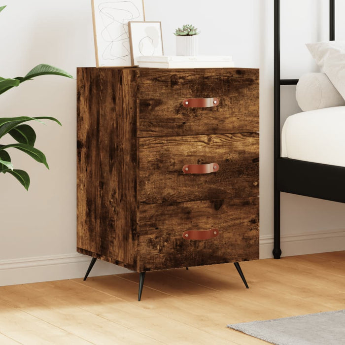 Bedside Cabinet Smoked Oak 40x40x66 cm Engineered Wood