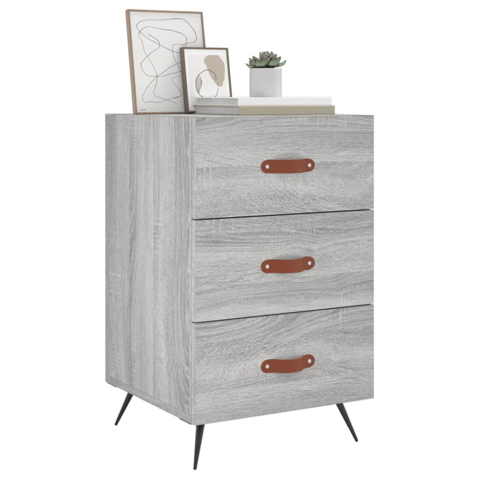 Bedside Cabinet Grey Sonoma 40x40x66 cm Engineered Wood