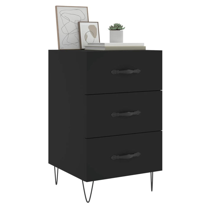 Bedside Cabinet Black 40x40x66 cm Engineered Wood