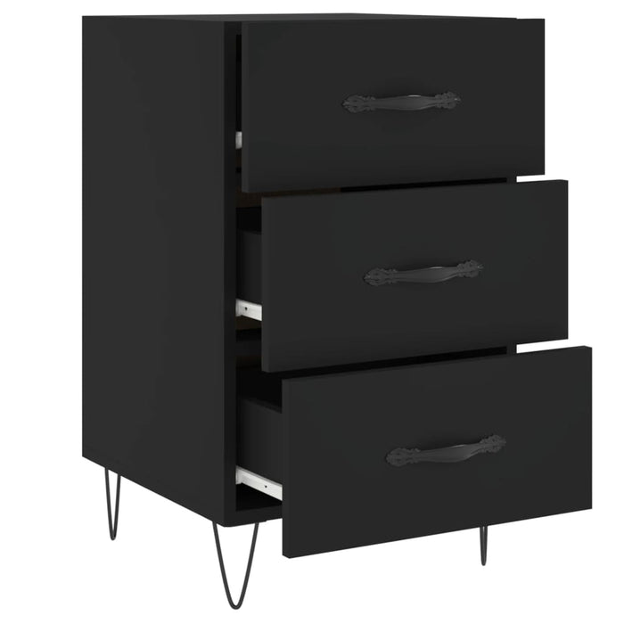 Bedside Cabinet Black 40x40x66 cm Engineered Wood