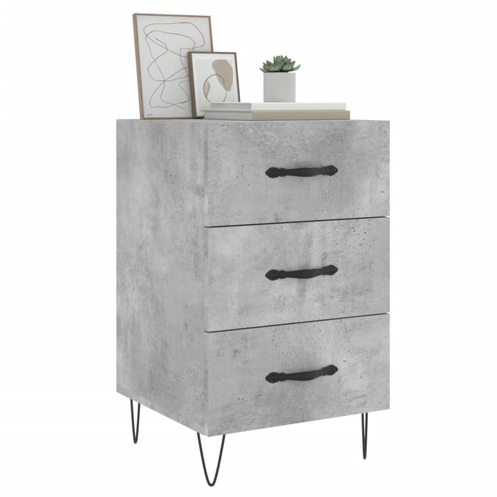 Bedside Cabinet Concrete Grey 40x40x66 cm Engineered Wood