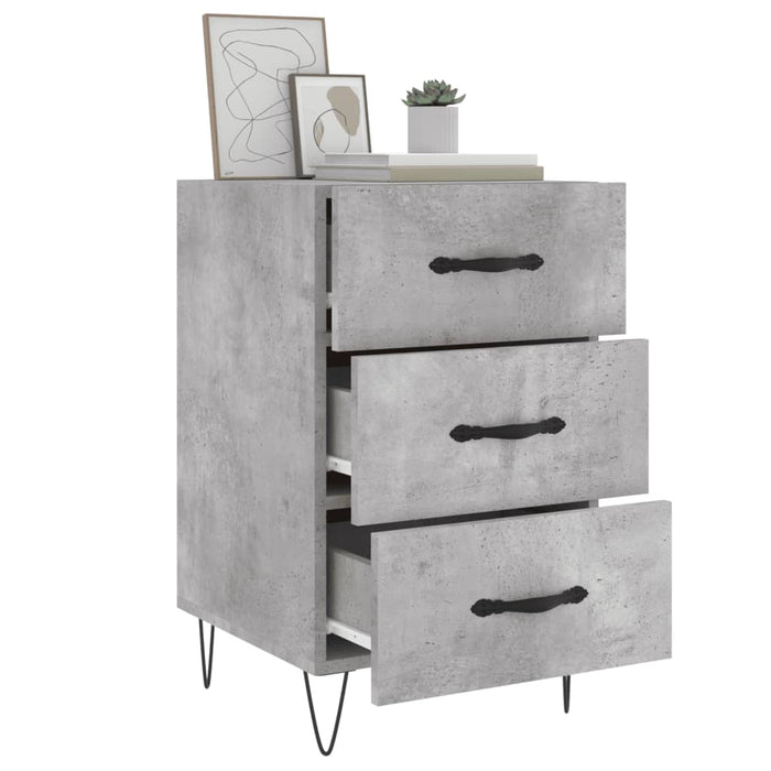 Bedside Cabinet Concrete Grey 40x40x66 cm Engineered Wood