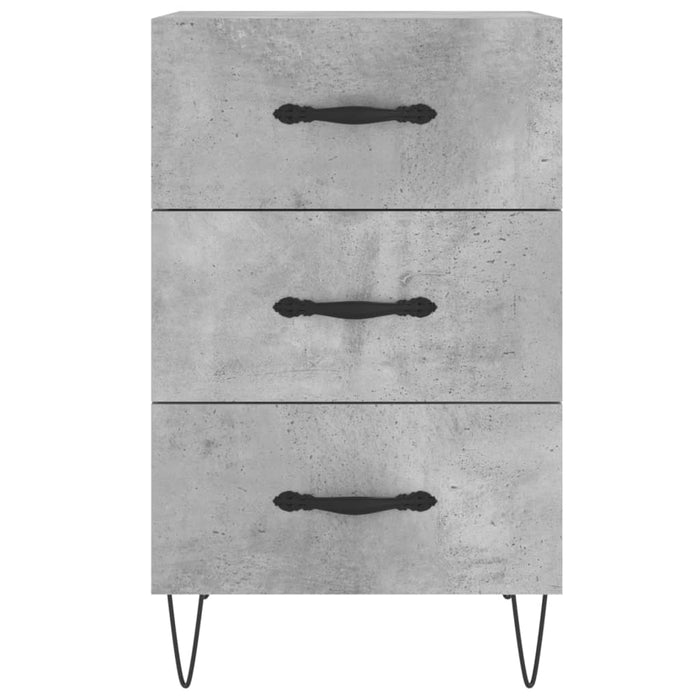 Bedside Cabinet Concrete Grey 40x40x66 cm Engineered Wood