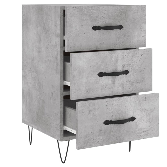 Bedside Cabinet Concrete Grey 40x40x66 cm Engineered Wood