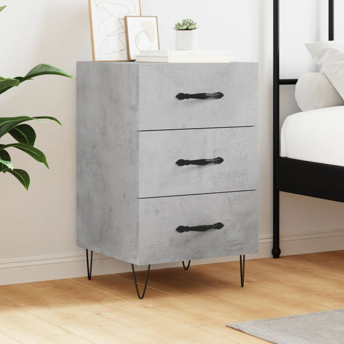 Bedside Cabinet Concrete Grey 40x40x66 cm Engineered Wood