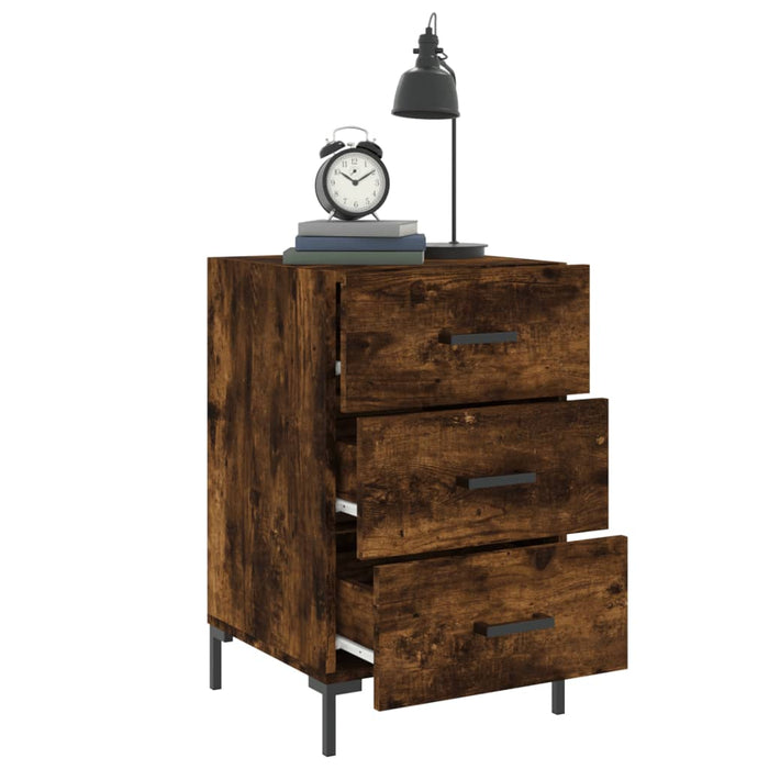 Bedside Cabinet Smoked Oak 40x40x66 cm Engineered Wood