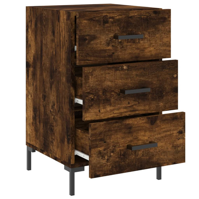 Bedside Cabinet Smoked Oak 40x40x66 cm Engineered Wood