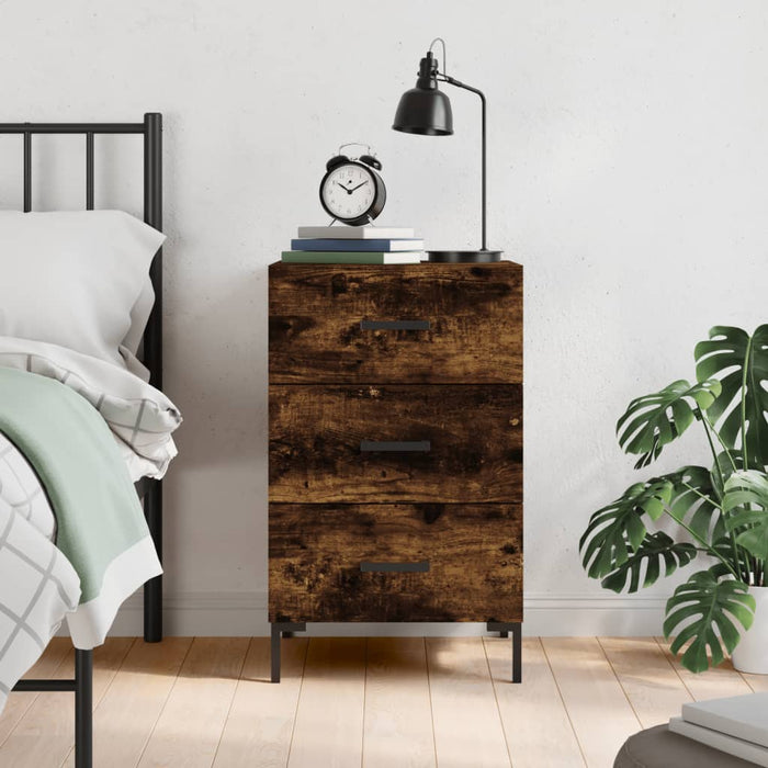 Bedside Cabinet Smoked Oak 40x40x66 cm Engineered Wood