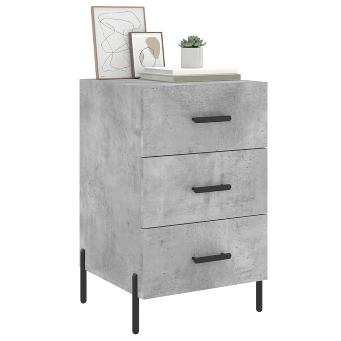 Bedside Cabinet Concrete Grey 40x40x66 cm Engineered Wood