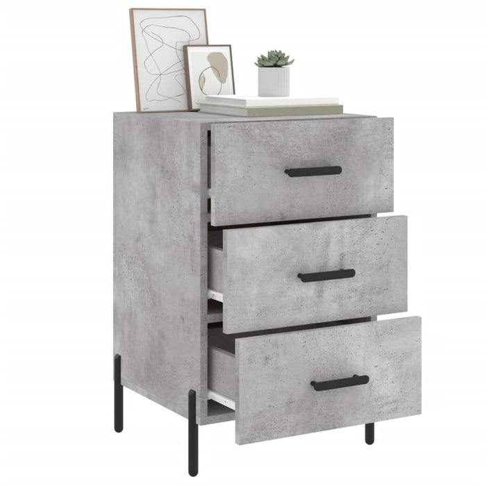 Bedside Cabinet Concrete Grey 40x40x66 cm Engineered Wood