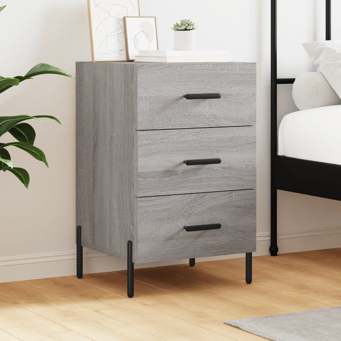 Bedside Cabinet Grey Sonoma 40x40x66 cm Engineered Wood