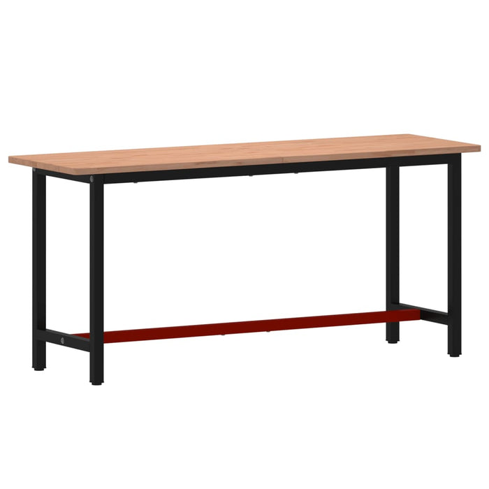 Workbench 180x55x81.5 cm Solid Wood Beech and Metal