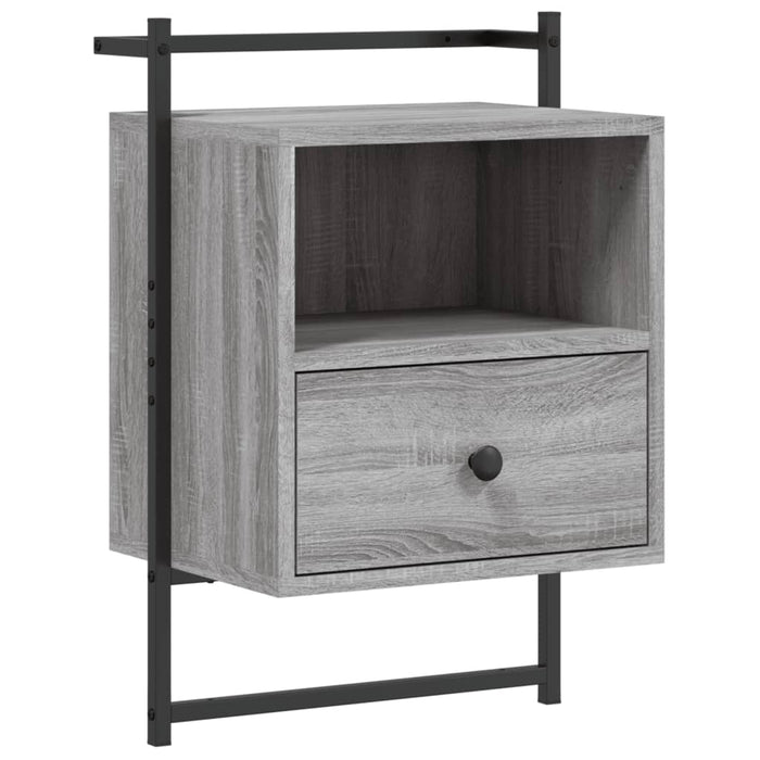 Bedside Cabinet Wall-mounted Grey Sonoma 40x30x61 cm Engineered Wood