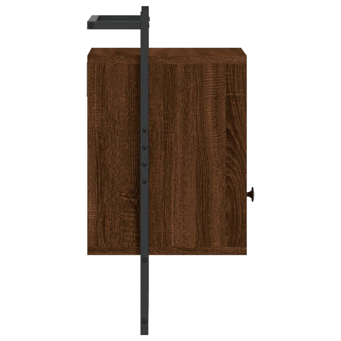 Bedside Cabinet Wall-mounted Brown Oak 40x30x61 cm Engineered Wood