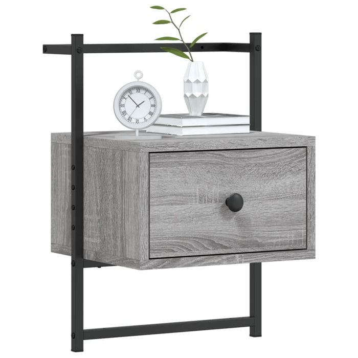 Bedside Cabinets Wall-mounted 2 pcs Grey Sonoma 35x30x51 cm Engineered Wood