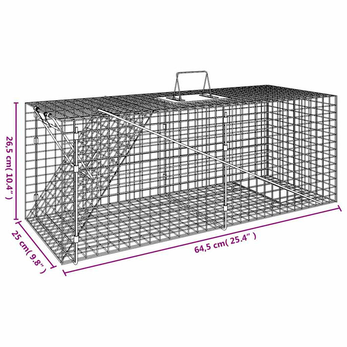 Animal Trap 64.5x25x26.5 cm Galvanised Iron