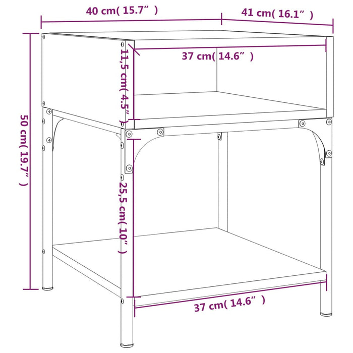 Noptiere 2 buc Gri Sonoma 40x41x50 cm Lemn de Inginerie