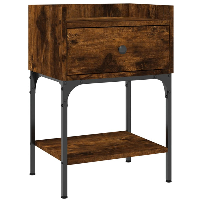 Bedside Table Smoked Oak 40.5x31x60 cm Engineered Wood