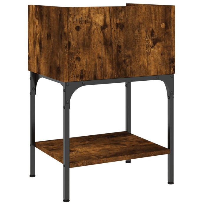 Bedside Table Smoked Oak 40.5x31x60 cm Engineered Wood